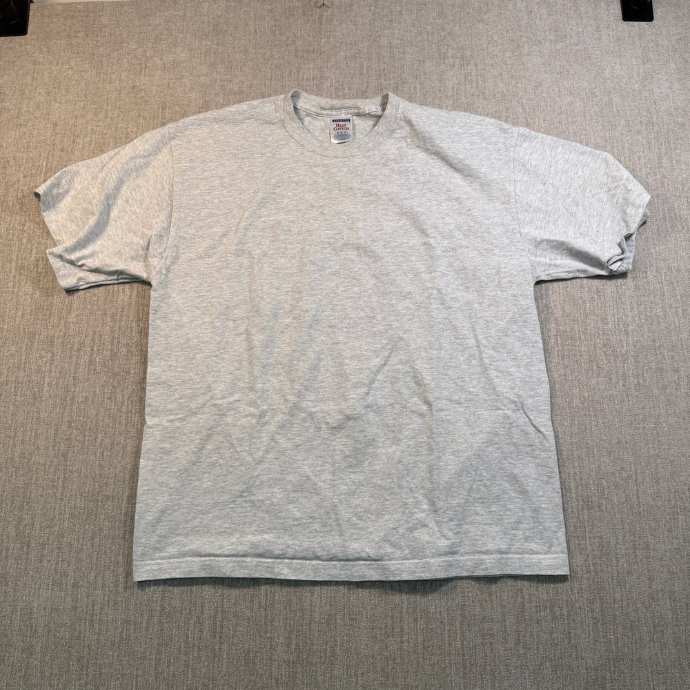 Jerzees High Cotton Blank T-Shirt Mens XL Heather Gray Short Sleeve Heavyweight